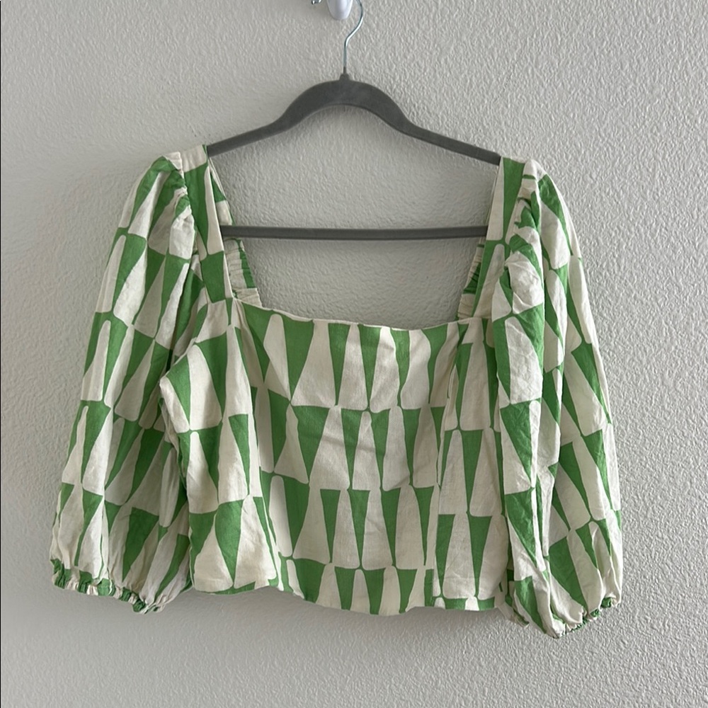 Anthropologie Maison d’Amelie Linen Crop Top L